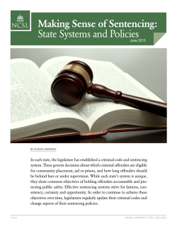Making Sense of Sentencing: State Systems and Policies