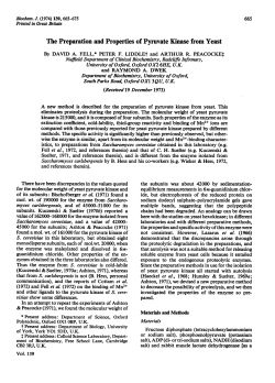 The Preparation and Properties of Pyruvate Kinase from Yeast