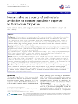 Human saliva as a source of anti-malarial