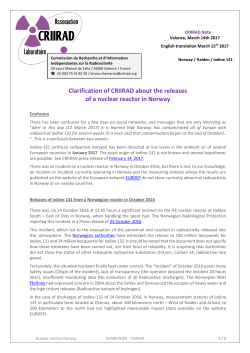 Clarification of CRIIRAD about the releases of a