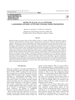 SENSE OF PLACE AS AN ATTITUDE: LAKESHORE OWNERS