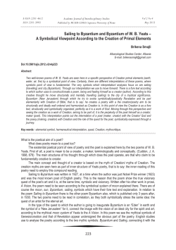 Sailing to Byzantium and Byzantium of WB Yeats