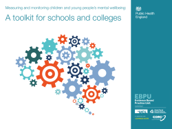 A toolkit for schools and colleges - Anna Freud National Centre for