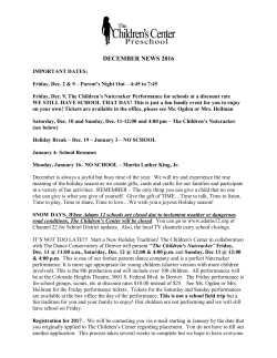 December - The Children`s Center Preschool