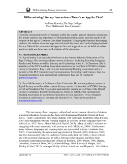 Differentiating Literacy Instruction&mdash;There`s an App for That!