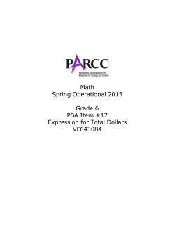 Math Spring Operational 2015 Grade 6 PBA Item #17 Expression for