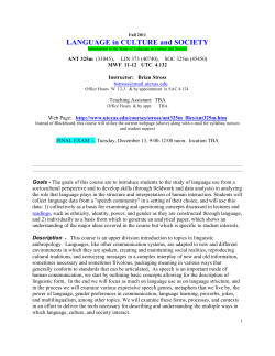 LANGUAGE in CULTURE and SOCIETY