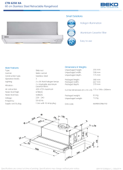 CTB 6250 XA 60 cm Stainless Steel Retractable Rangehood