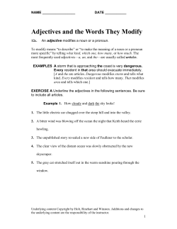 Adjectives and the Words They Modify