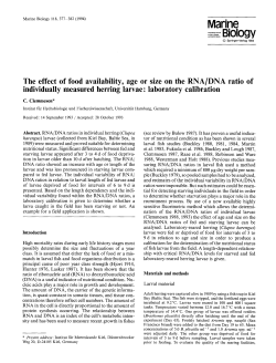The effect of food availability, age or size on the RNA/DNA ratio of