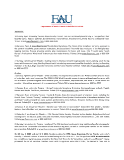 Department of Music Concert Schedule 2015