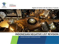 INDONESIAN NEGATIVE LIST REVISION