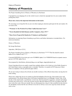 History of Phoenicia - Friends of the Sabbath Australia