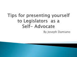 Tips for presenting yourself to Legislatures as a