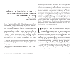 Culture in the Magisterium of Pope John Paul II - Purdue e-Pubs