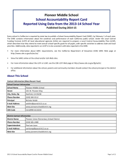 SARC 2013-2014 - Pioneer Union Elementary School District