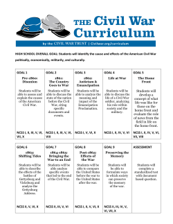 HIGH SCHOOL OVERALL GOAL: Students will