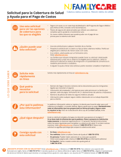 Solicitud para la Cobertura de Salud y Ayuda para