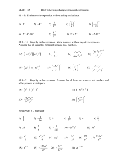 MAC 1105 REVIEW exponential expressions