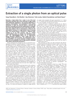Extraction of a single photon from an optical pulse