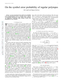 On the symbol error probability of regular polytopes