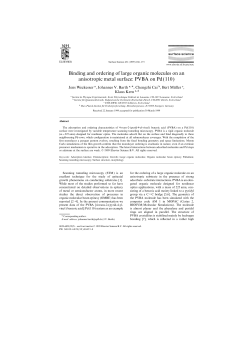 Binding and ordering of large organic molecules on an anisotropic