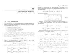 Array Design Methods