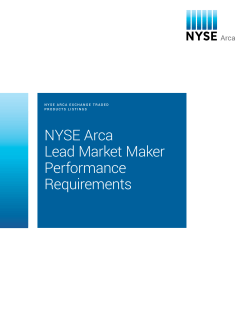 NYSE Arca Lead Market Maker Performance Requirements