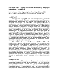Crosshole Sonic Logging and Velocity Tomography Imaging of