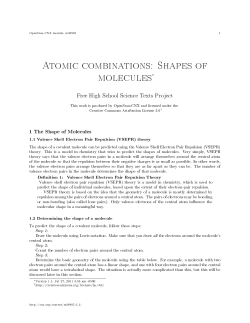 Atomic combinations: Shapes of molecules