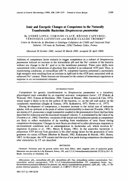 Ionic and Energetic Changes at Competence in the