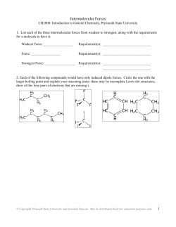 Intermolecular Forces - Plymouth State College