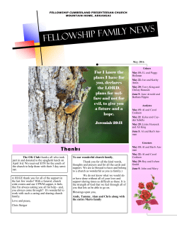 May - 2016 - Fellowship Cumberland Presbyterian Church