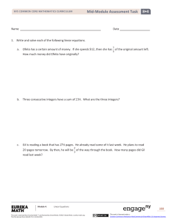 8&bull;4 Mid-Module Assessment Task