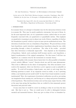 In economic theory we attempt to formulate laws for the interaction