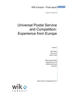 Universal Postal Service and Competition: Experience from Europe