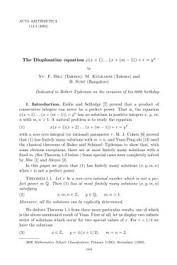 The Diophantine equation x(x + 1)... (x + (m &minus; 1)) + r = yn