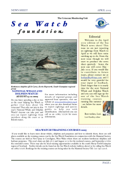March 2005-April 2005 - Sea Watch Foundation