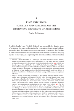 4 play and irony: schiller and schlegel on the liberating prospects of