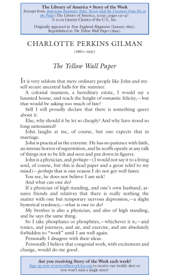 CHARLOTTE PERKINS GILMAN The Yellow Wall Paper