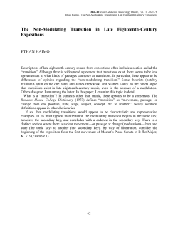 The Non-Modulating Transition in Late Eighteenth