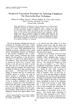 Reciprocal Concessions Procedure for Inducing Compliance