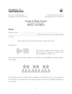 Grade 6 Math Circles Ratios and Rates Ratio