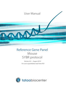 Reference Gene Panel Mouse SYBR protocol