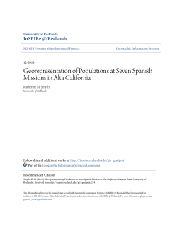 Georepresentation of Populations at Seven Spanish Missions in Alta