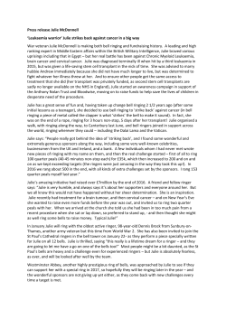 Julie strikes back against cancer in a big way