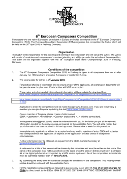 4th European Solo Competition for Brass Instruments