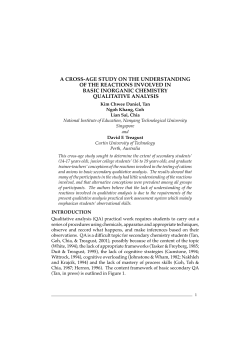 a cross-age study on the understanding of the reactions involved in