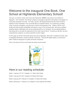 the inaugural One Book, One School
