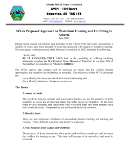 Proposed Approach to the Waterfowl Outfitting Negotiations